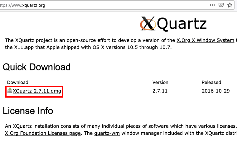 use xquartz with x11 tunnel